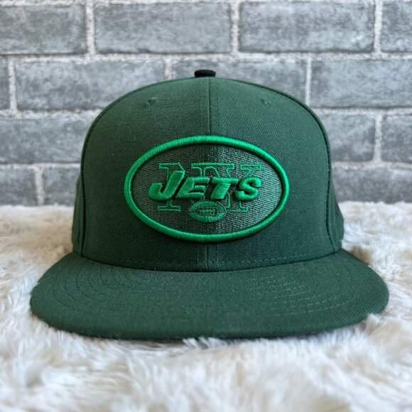 New Era New York Jets Monochromatic Fitted Flat Bill Hat - Picture 1 of 7